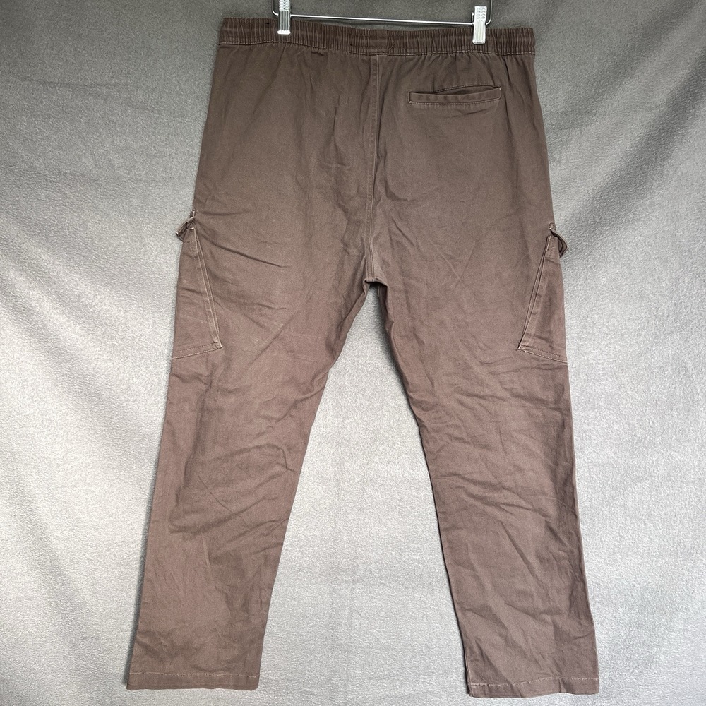 Brooklyn Cloth Pants men's large Pull brown cargo pockets flex stretch 29 inseam - Picture 8 of 15
